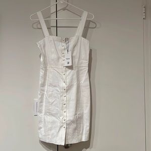 Theory white button down dress, size 2